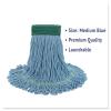 Boardwalk Super Loop Wet Mop Head, Cotton/Synthetic Fiber, 5″ Headband, Medium Size, Blue, 12/Carton