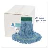 Boardwalk Super Loop Wet Mop Head, Cotton/Synthetic Fiber, 5″ Headband, Medium Size, Blue, 12/Carton