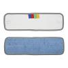 Boardwalk Microfiber Mop Head, Blue, 18 x 5, Split Microfiber, Hook and Loop Back, Dozen