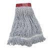 Boardwalk Mop Head, Floor Finish, Wide, Rayon/Polyester, Large, White/Blue, 12/Carton