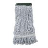 Boardwalk Mop Head, Floor Finish, Wide, Rayon/Polyester, Medium, White/Blue, 12/Carton