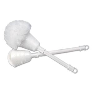 Boardwalk 528121 2 in. Cone Head Plastic Bowl Mops with 10 in. Handle – White (25-Piece/Carton)