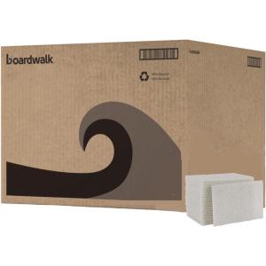 Boardwalk 98BWK LD 6 in. x 9 in. Light Duty Scour Pad – White (20/Carton)