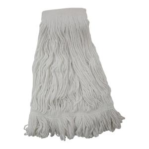 Boardwalk BWK524R 24 oz. Pro Loop Web/Tailband Premium Saddleback Rayon Mop Head – White (12/Carton)