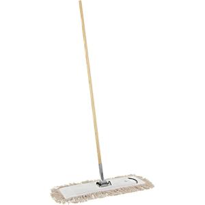 Boardwalk BWKM245C 24 in. x 5 in. Cotton Head 60 in. Wood Handle Cotton Dry Mopping Kit – Natural (1-Kit)
