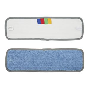 Boardwalk Microfiber Mop Head, Blue, 18 x 5, Split Microfiber, Hook and Loop Back, Dozen