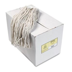 Boardwalk Premium Cut-End Wet Mop Heads, Cotton, 24oz, White, 12/Carton