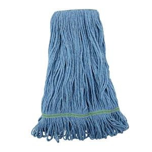 Boardwalk Super Loop Wet Mop Head, Cotton/Synthetic Fiber, 1″ Headband, Medium Size, Blue, 12/Carton