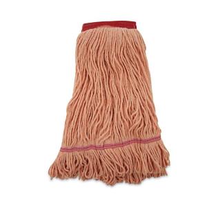 Boardwalk Super Loop Wet Mop Head, Cotton/Synthetic Fiber, 5″ Headband, Large Size, Orange, 12/Carton