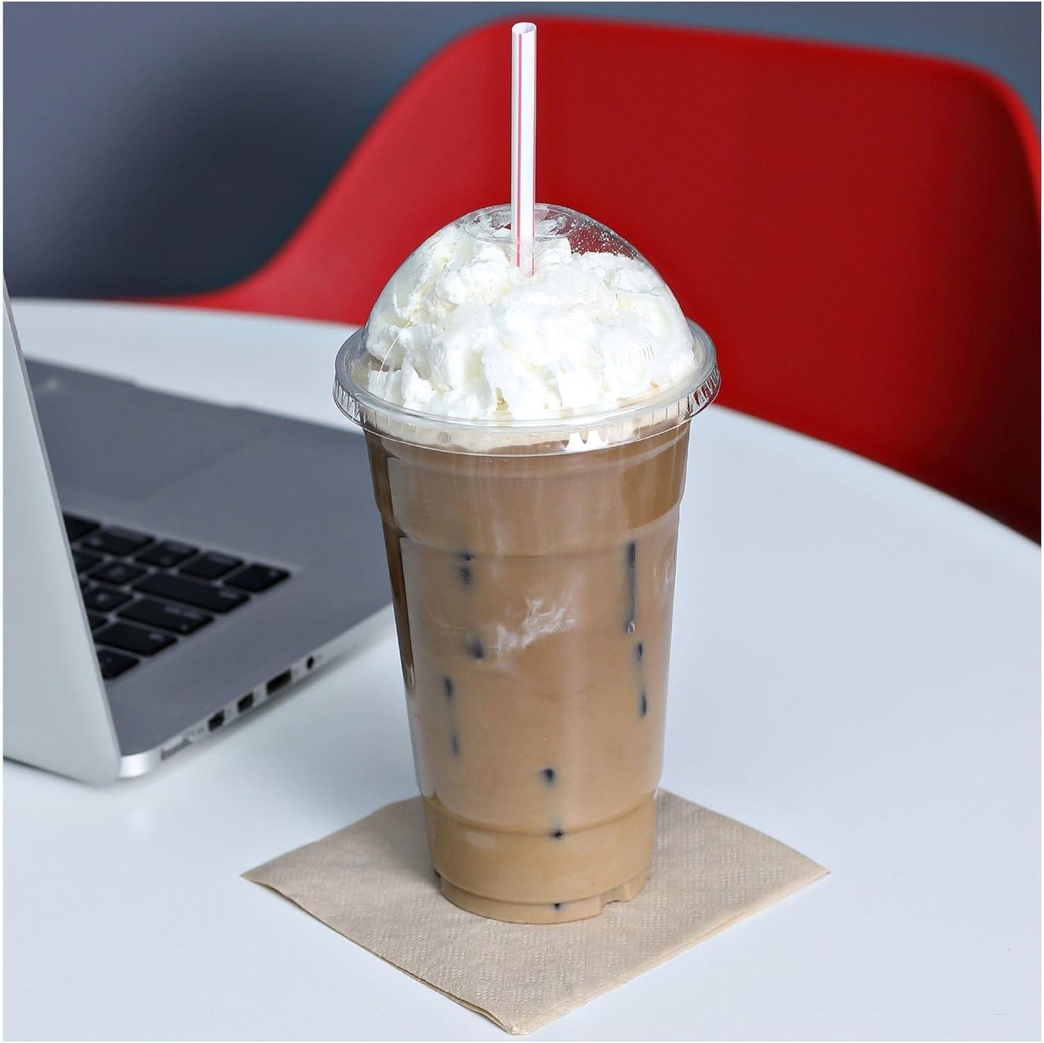 image:imageBooardwalk PET Cold Cup Dome Lids Fits 16 oz to 24 oz Plastic Cups Clear 100 LidsSleeve 10 SleevesCarton