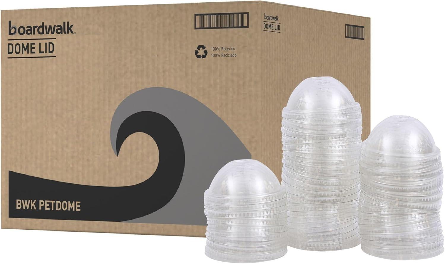 image:imageBooardwalk PET Cold Cup Dome Lids Fits 16 oz to 24 oz Plastic Cups Clear 100 LidsSleeve 10 SleevesCarton