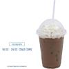 Booardwalk PET Cold Cup Dome Lids, Fits 16 oz to 24 oz Plastic Cups, Clear, 100 Lids/Sleeve, 10 Sleeves/Carton